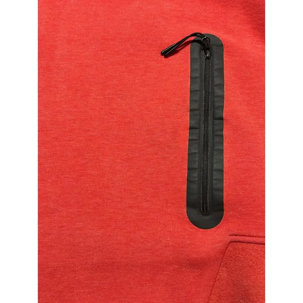 Nike Sportswear Tech Fleece Hoodie Pockets Red Mens Medium